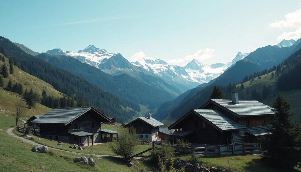 Genera un'immagine dei rifugi nella Val di Sole