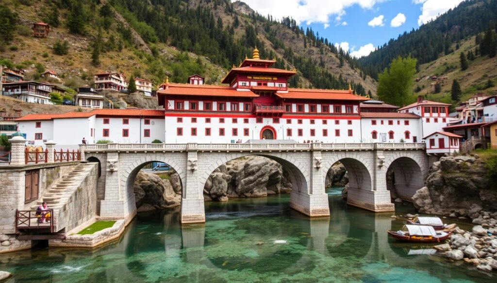 Genera un'immagine del Ponte Tibetano in Val di Rabbi