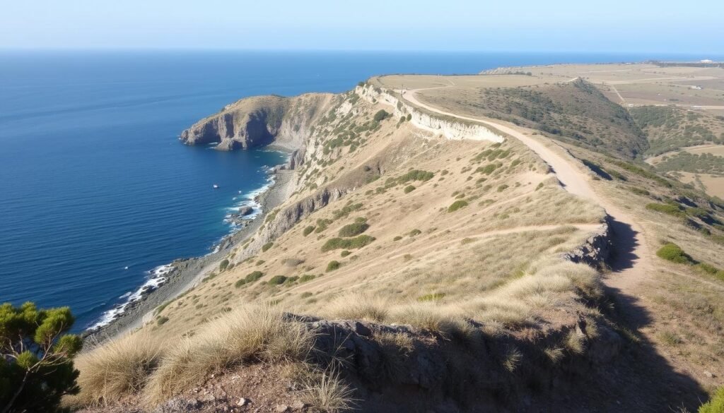 Genera un'immagine del Sentiero Attrezzato a Punta d'Albiolo con una vista sulle trincee