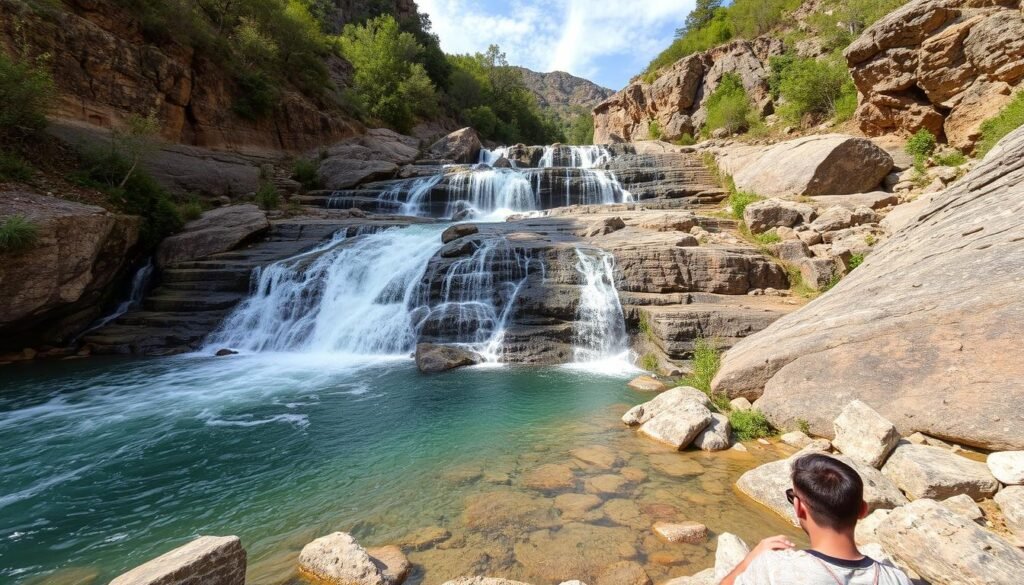 Genera un'immagine delle Cascate del Meledrio nella Valle di Sole