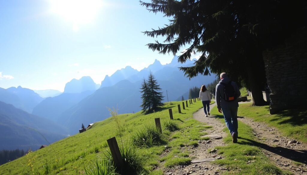 Immagina di passeggiare a San Martino di Castrozza con le Pale di San Martino sullo sfondo