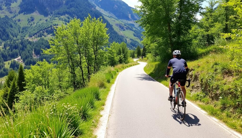 Immagina di pedalare sulla pista ciclabile della Val di Sole