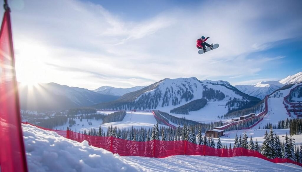 Immagine dello Snowpark Marilleva con snowboarder in azione