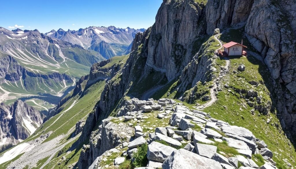 Visualizza la Via Ferrata Castiglioni, che collega i Rifugi XII Apostoli e Agostini.