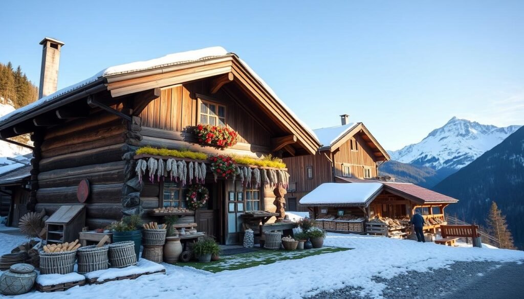 Visualizza un'immagine di una malga con prodotti tipici trentini Visualizza un'immagine di una malga con prodotti tipici trentini